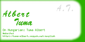 albert tuma business card